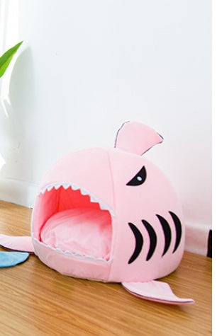 Creative Dual-Purpose Shark Pet Bed Small Dogs And Cats Warm Pet Bed -  Pet House