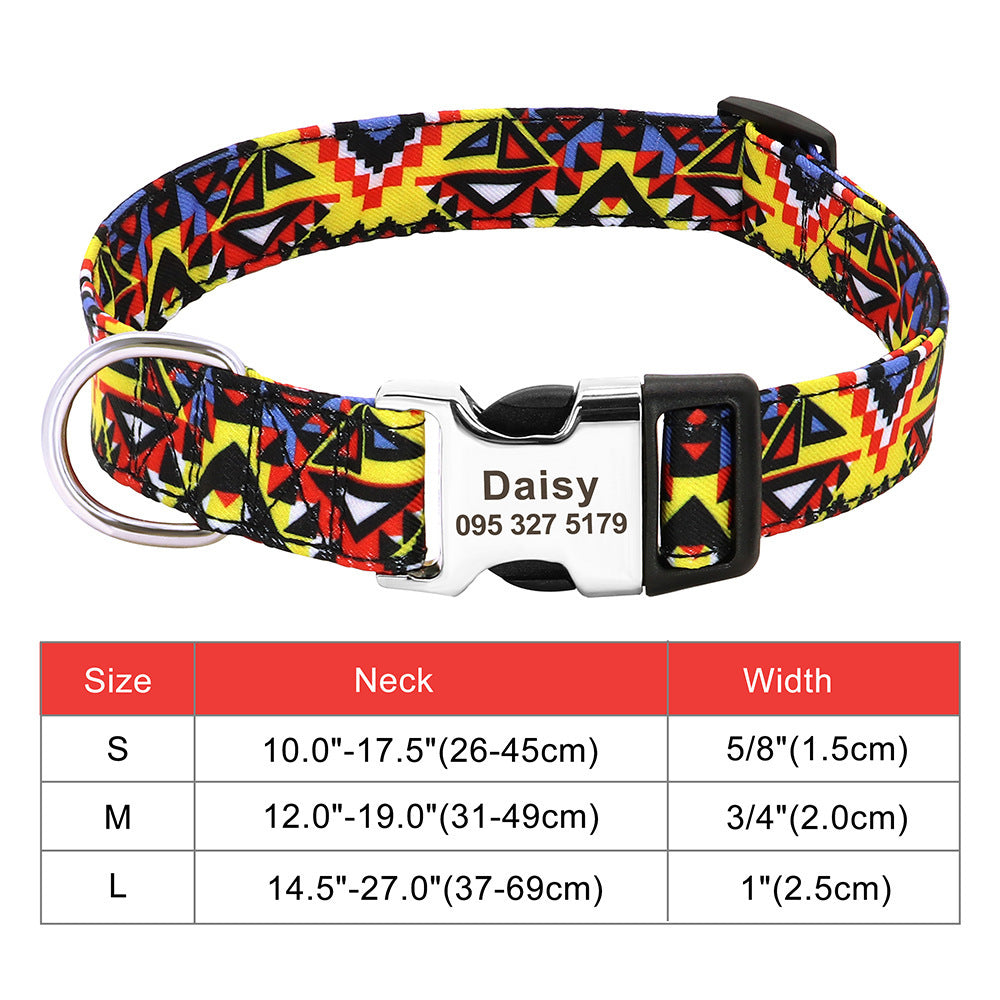 Adjustable Nylon Dog Collar Personalized Dogs Cat ID -  Pet House