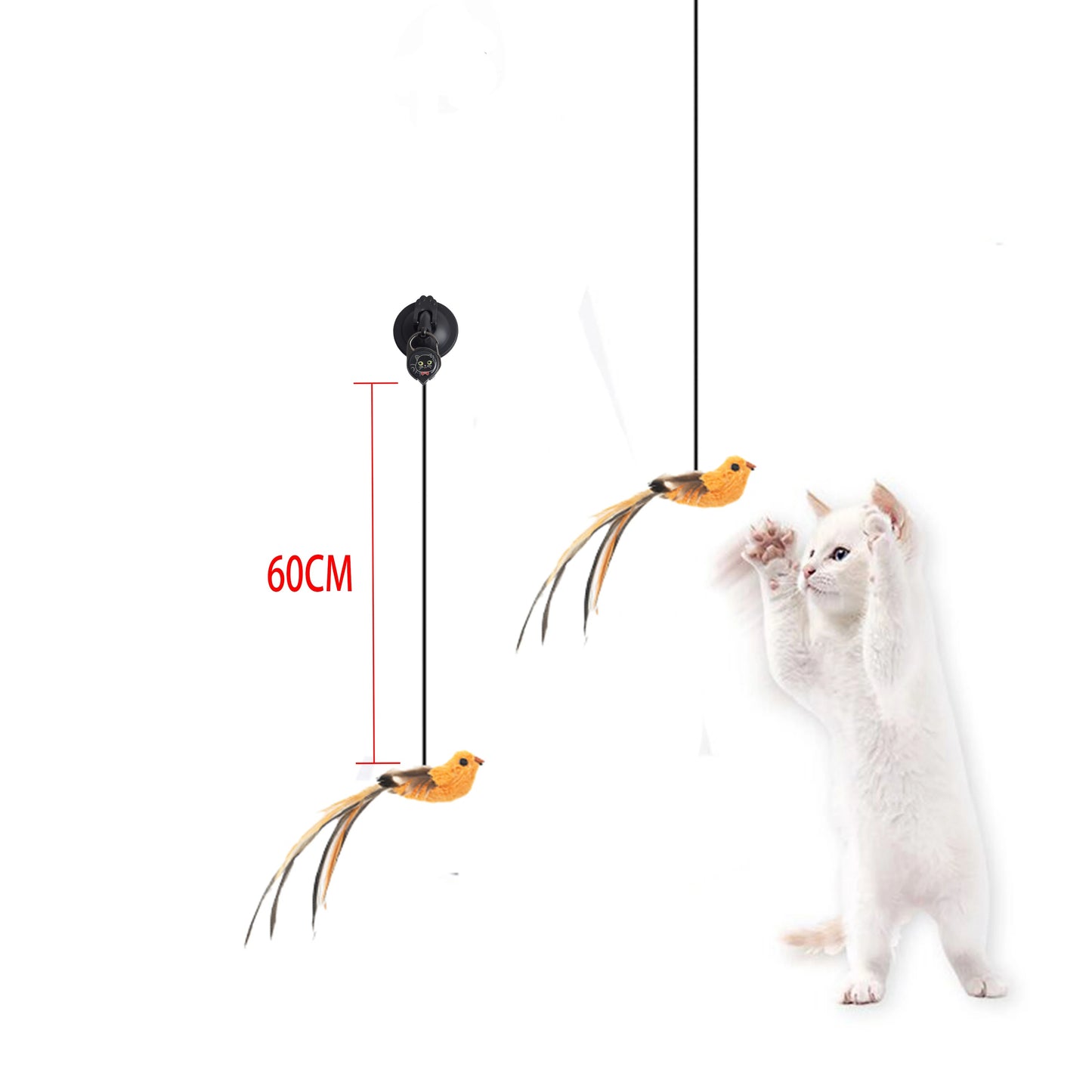 Automatic Lifting Motion Cat Toy Artificial Bird Interactive Puzzle Pet Cat Teaser Feather Chewing Lifting Toys Cat Supplies -  Pet House