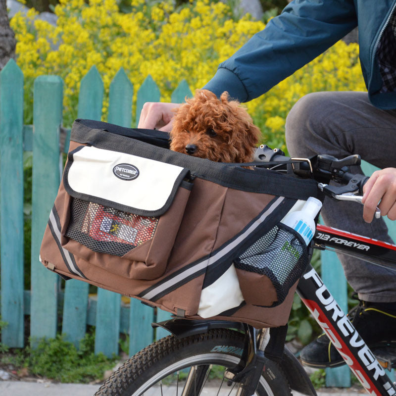 Pet Bicycle Carrier Cat Dog Bicycle Bag Bike Removable Basket Handlebar -  Pet House