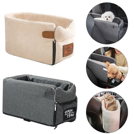 Dog Car Seat Pet Carrier Universal Armrest Box -  Pet House