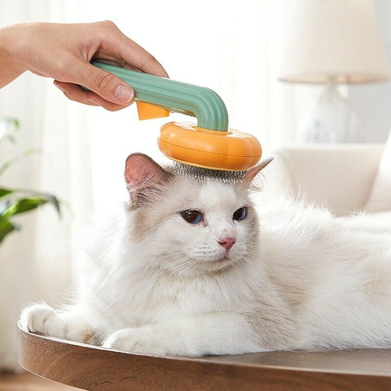 Pet Pumpkin Brush, Pet Grooming Self Cleaning Slicker Brush For Dogs Cats Puppy Rabbit, -  Pet House