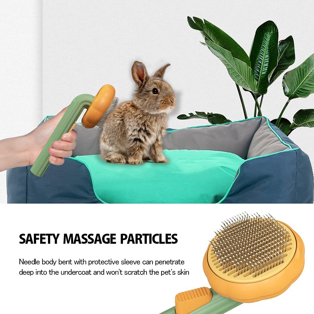 Pet Pumpkin Brush, Pet Grooming Self Cleaning Slicker Brush For Dogs Cats Puppy Rabbit, -  Pet House