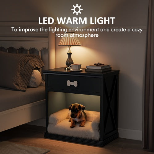 Vintage Small Locker With LED Lights And Pet Bed -  Pet House