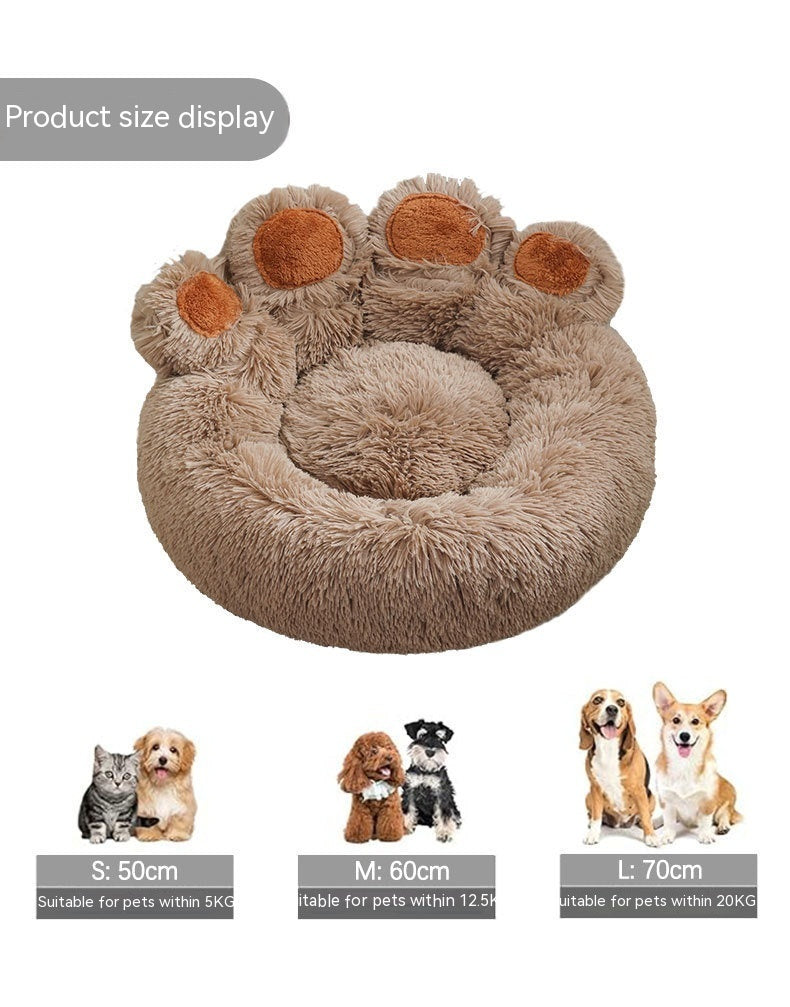 Plush Cathouse Doghouse Pet Bed Winter Warm Hand-shaped Brush Pet -  Pet House