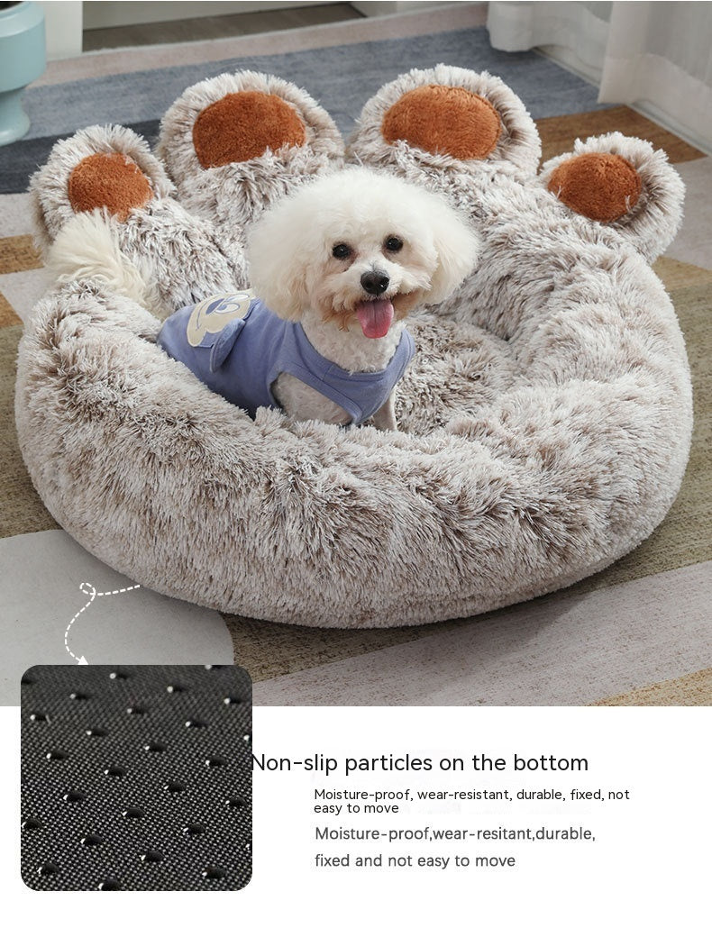 Plush Cathouse Doghouse Pet Bed Winter Warm Hand-shaped Brush Pet -  Pet House