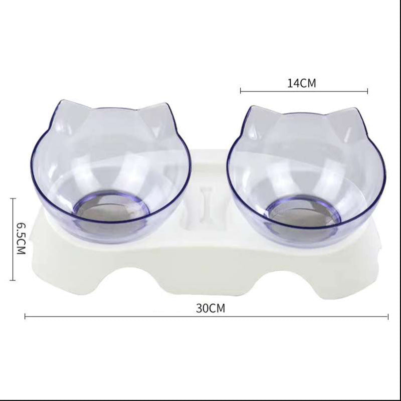 Cat Double Bowl Cat Food Bowl Protects Cervical Vertebra -  Pet House