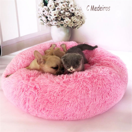 Round Long Hairy Autumn And Winter Nest Pad Cat Mattress -  Pet House