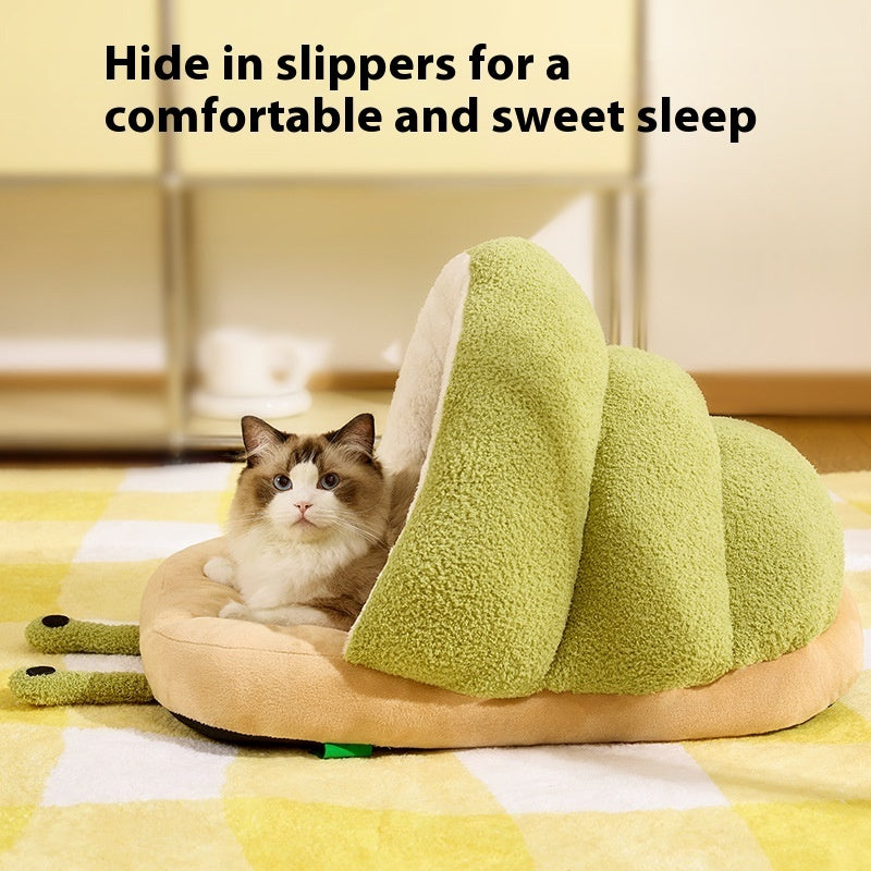 Warm Cat Semi-closed Snail Slippers Nest Pet Products -  Pet House