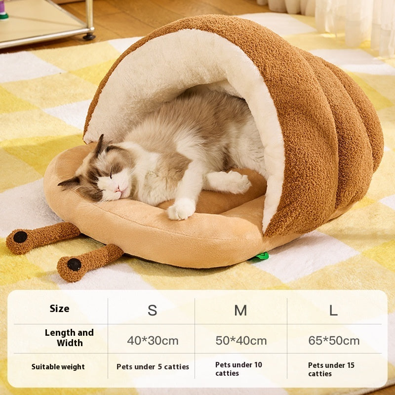 Warm Cat Semi-closed Snail Slippers Nest Pet Products -  Pet House