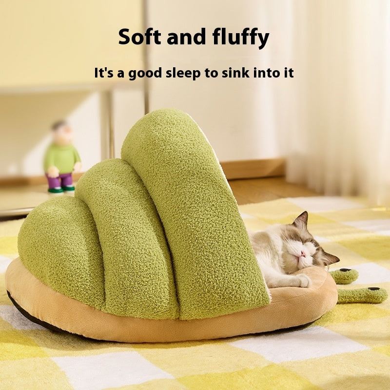 Warm Cat Semi-closed Snail Slippers Nest Pet Products -  Pet House