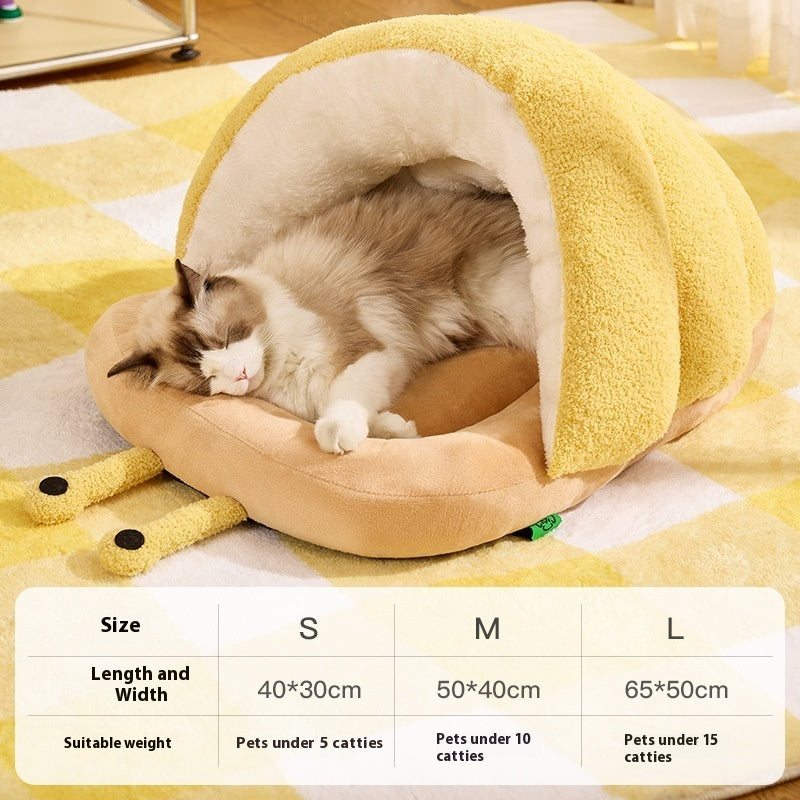 Warm Cat Semi-closed Snail Slippers Nest Pet Products -  Pet House