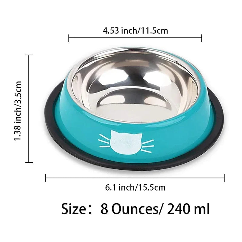 Single Stainless Cat Dog Food Bowl -  Pet House