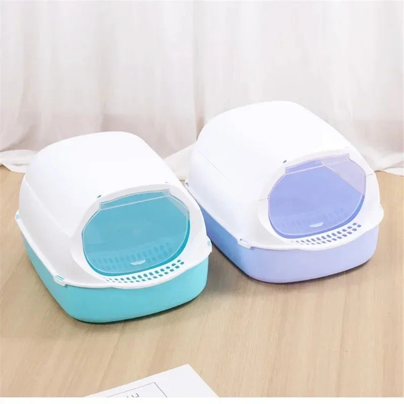 Kitty Sandbox Cat Litter Box Semi-enclosed -  Pet House