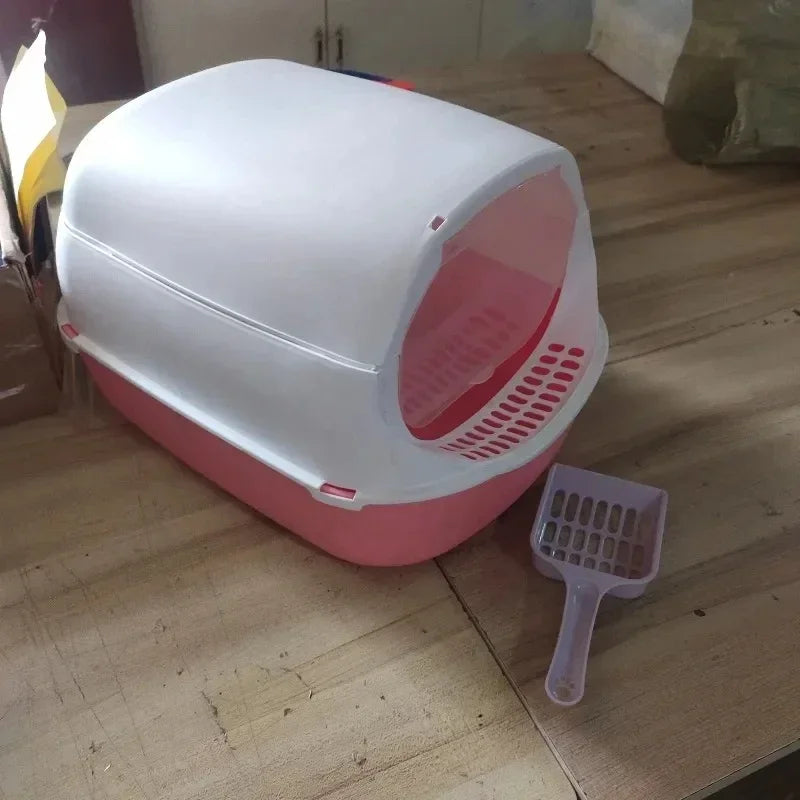 Kitty Sandbox Cat Litter Box Semi-enclosed -  Pet House