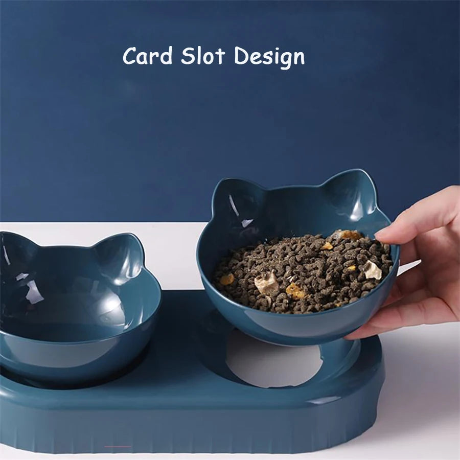 2-in-1 Double Bowls pet feeder -  Pet House