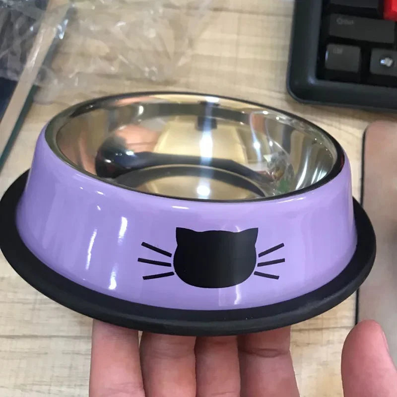 Single Stainless Cat Dog Food Bowl -  Pet House