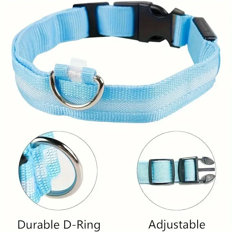 Nylon LED Night Safety Dog Collar -  Pet House