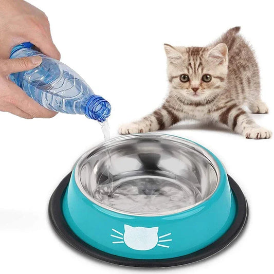 Single Stainless Cat Dog Food Bowl -  Pet House