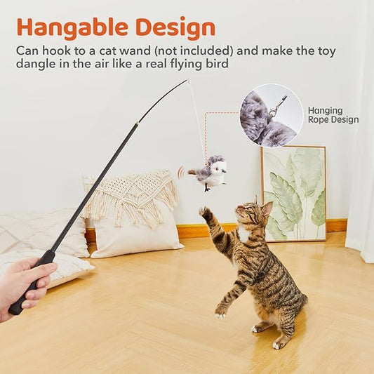 Cat Toys Flapping Bird No Flying,Lifelike Sandpiper Chirp Tweet, Rechargeable Touch Activated Kitten Toy Interactive Cat Exercise Toys For All Breeds Cat Kicker Catnip Toys -  Pet House