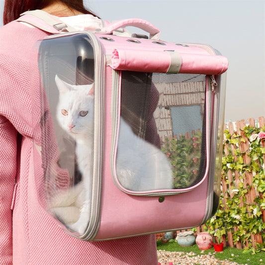 Pet Cat Carrier Backpack Breathable Cat Travel Outdoor Shoulder Bag For Small Dogs Cats -  Pet House