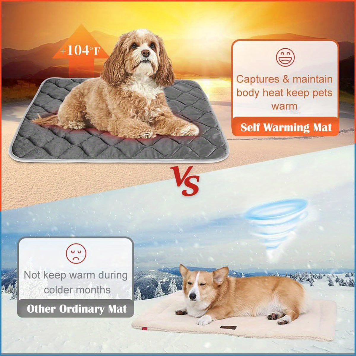 Dog Cat Bed, Cat Dog Non-Slip Mat, Extra Warm Thermal Pet Pad -  Pet House