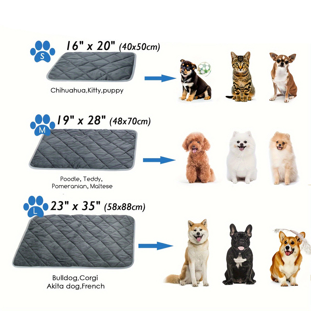 Dog Cat Bed, Cat Dog Non-Slip Mat, Extra Warm Thermal Pet Pad -  Pet House